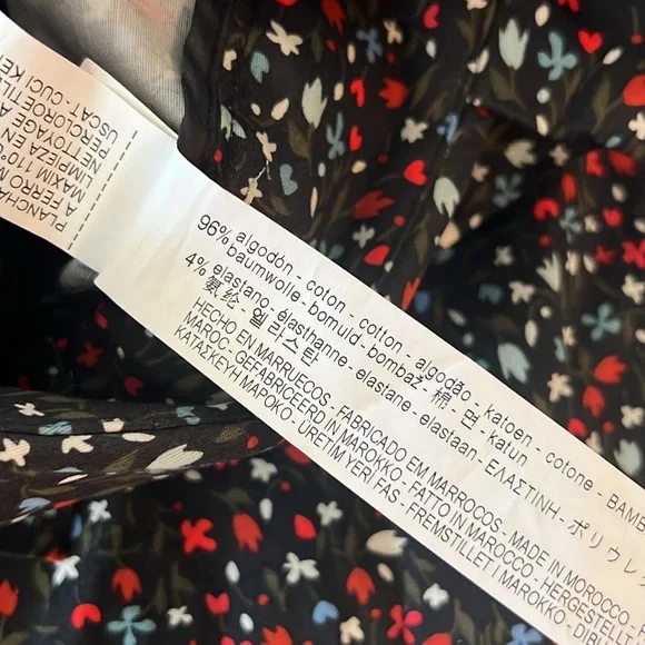 ZARA BASiC Floral Paperbag Belted Ankle Pants - Picture 5 of 10